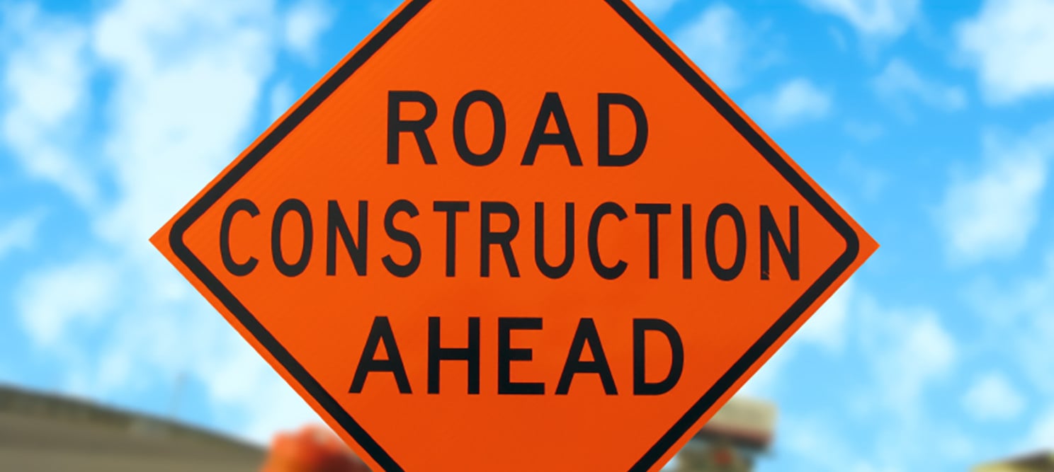 Road construction sign