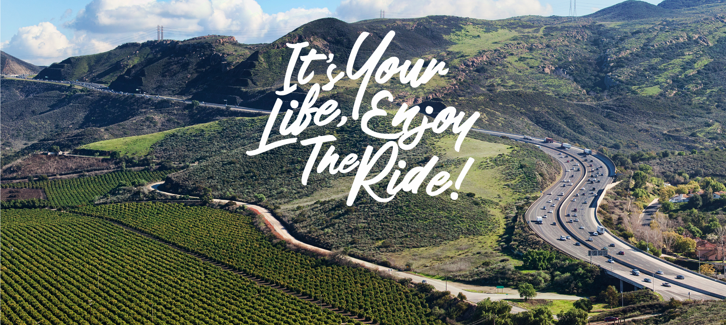 Its your life, emjpy the ride with farmland as background image