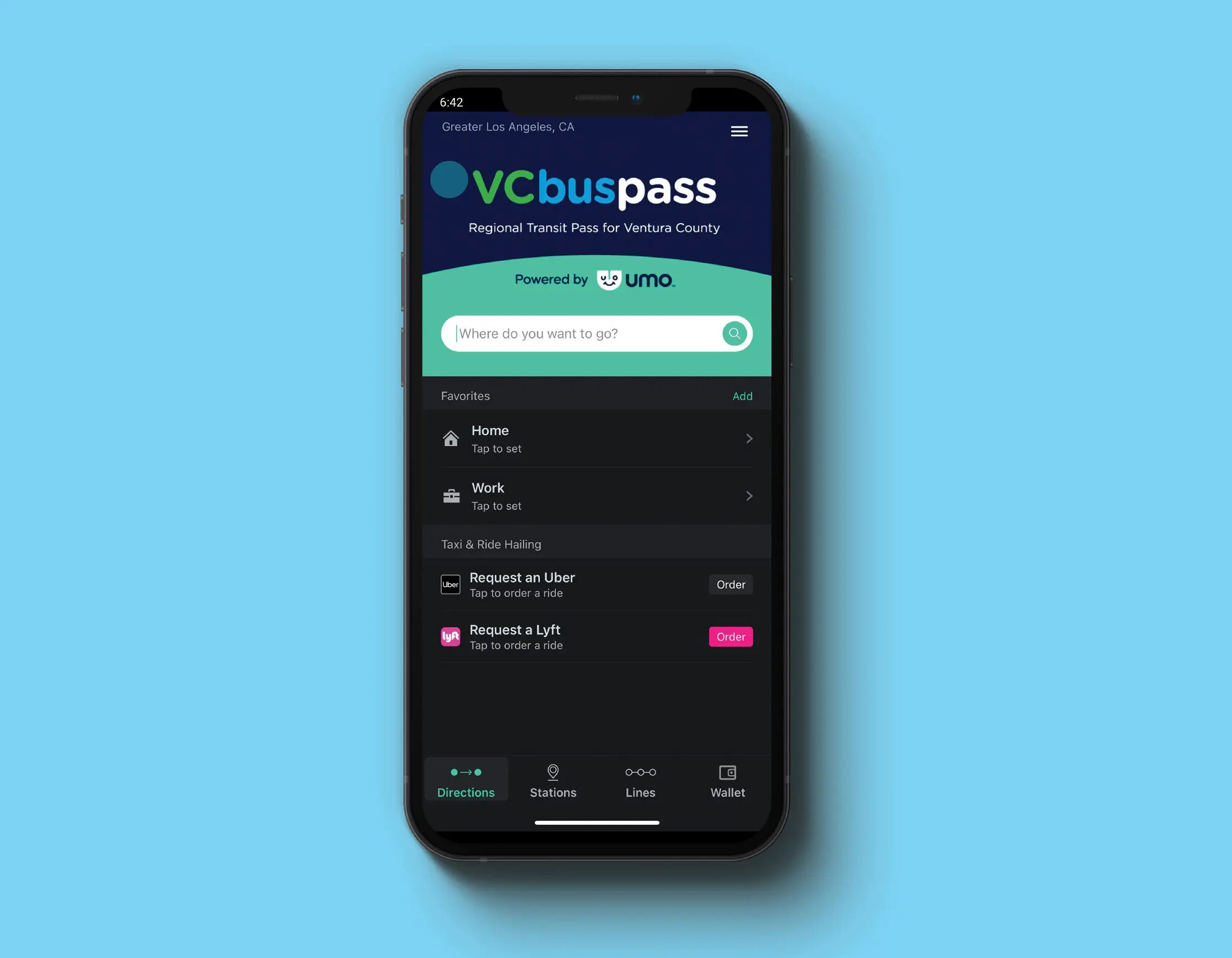 Mobile app screen showing VCbuspass transit pass for Ventura County.