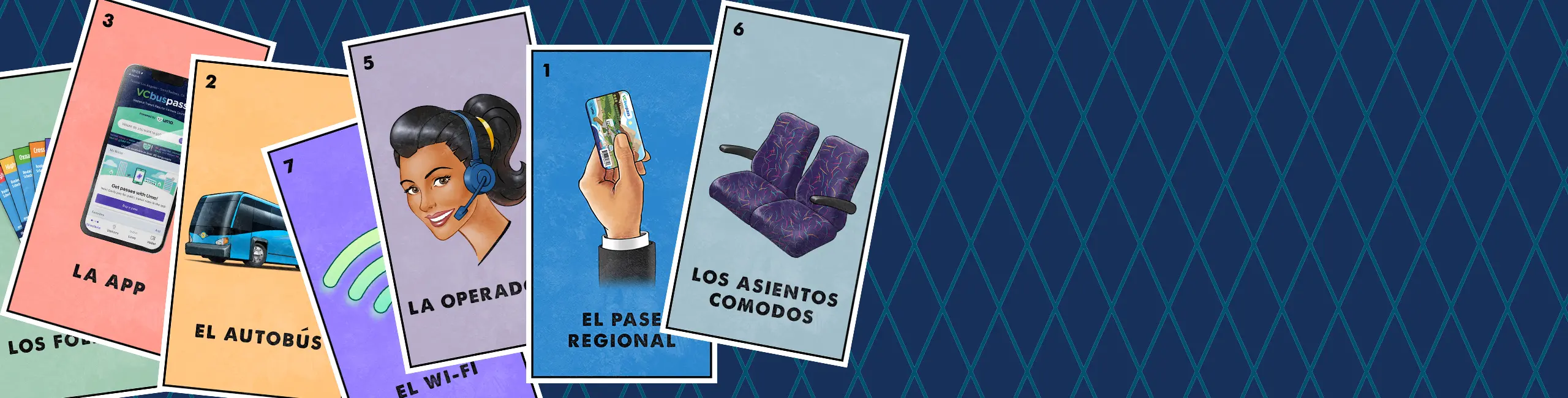 Modern bus and transit cards for public transportation in Los Angeles.