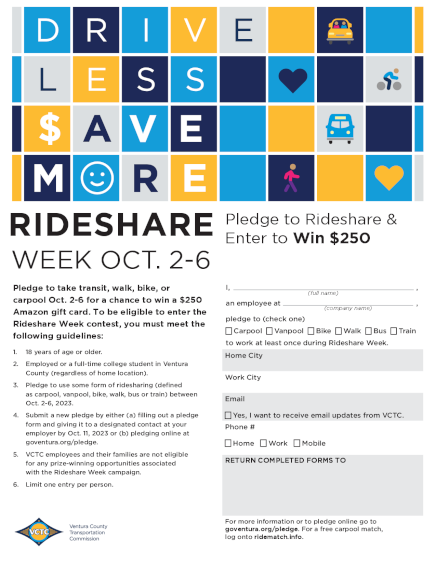 Rideshare Week Pledge Form English