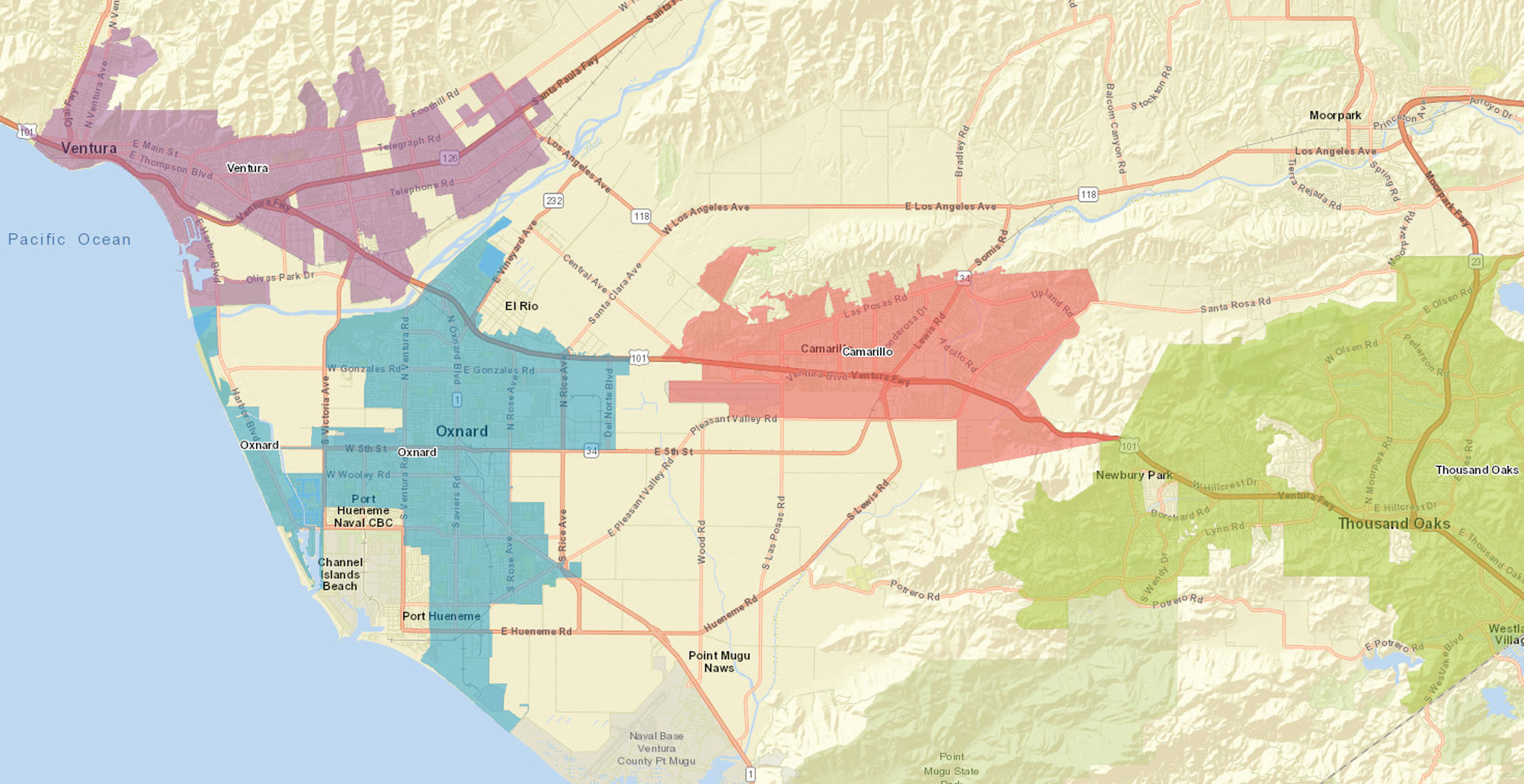 Overview map of the US-101 corridor