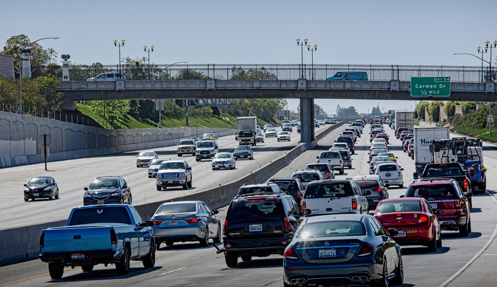 Jammed traffic on the 101 in Camarillo